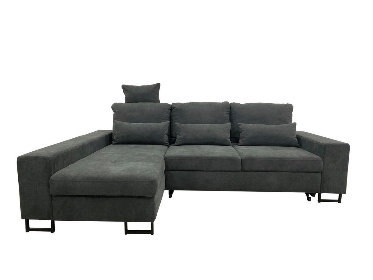 SJEDEĆA GARNITURA tekstil  tamno siva   - tamno siva/crna, Moderno, tekstil/metal (192/260cm)
