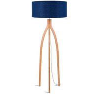 STEHLEUCHTE 60/160 cm    - Blau/Naturfarben, Trend, Holz/Textil (60/160cm) - Good & Mojo