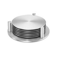 SET PODSTAVKOV ZA KOZARCE - barve nerjavečega jekla, Basics, kovina (12,5cm) - Zack