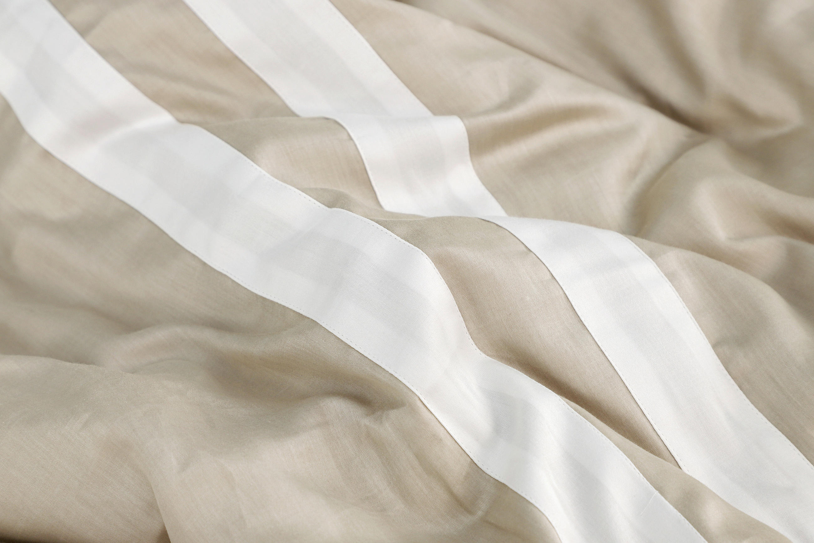 WENDEBETTWÄSCHE Marcel.Remus.Design - Son Vida beige Satin 200/200 cm  - Beige/Weiß, Design, Textil (200/200cm) - Marcel Remus