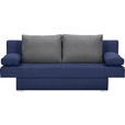 SCHLAFSOFA Webstoff Grau, Dunkelblau  - Alufarben/Dunkelblau, Design, Kunststoff/Textil (190/74-86/80cm) - Carryhome