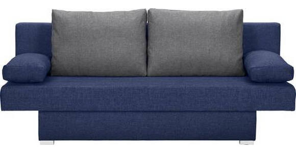 SCHLAFSOFA Webstoff Grau, Dunkelblau  - Alufarben/Dunkelblau, Design, Kunststoff/Textil (190/74-86/80cm) - Carryhome