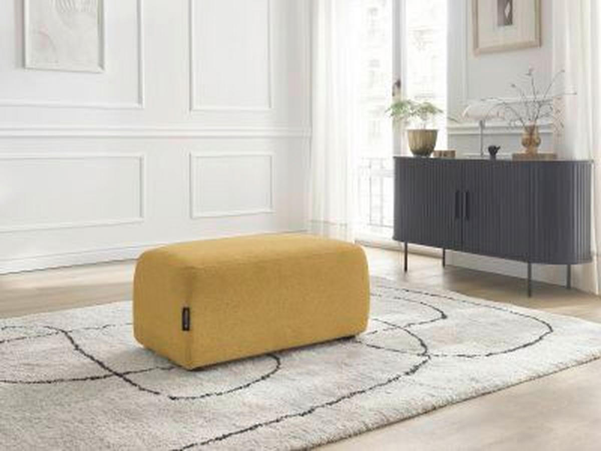HOCKER ATILLA Flachgewebe Gelb  - Gelb/Schwarz, MODERN, Kunststoff/Textil (92/44/48cm)