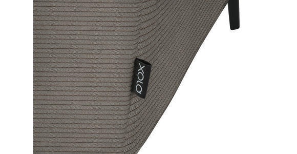 ECKSOFA Graubraun Feincord - Graubraun/Schwarz, Design, Textil/Metall (205/280cm) - Xora