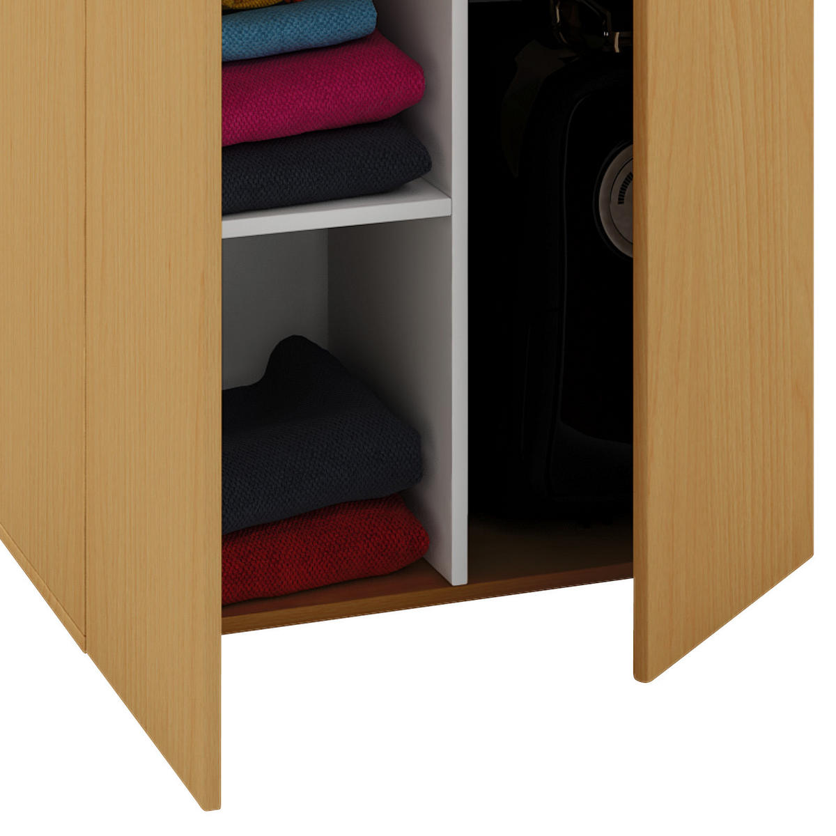 MEHRZWECKSCHRANK 70/178/40 cm  - Silberfarben/Buchefarben, Basics, Holzwerkstoff/Kunststoff (70/178/40cm) - MID.YOU