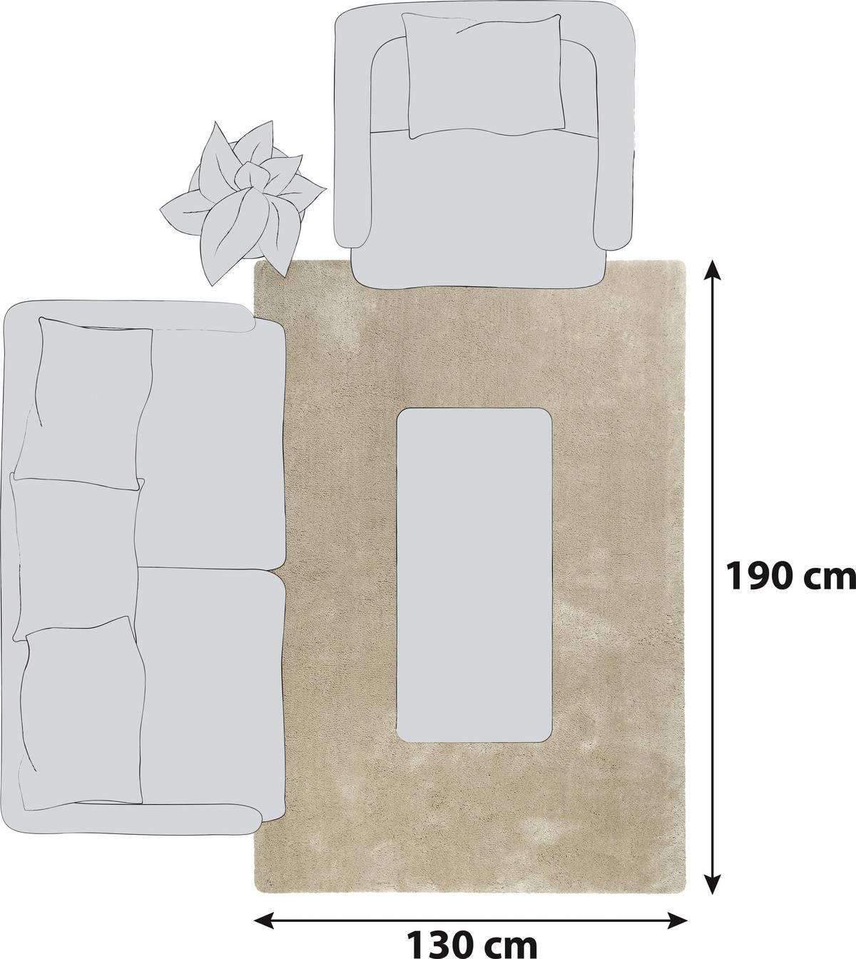 HOCHFLORTEPPICH 130/190 cm Relaxx  - Champagner/Beige, Basics, Textil (130/190cm) - Esprit