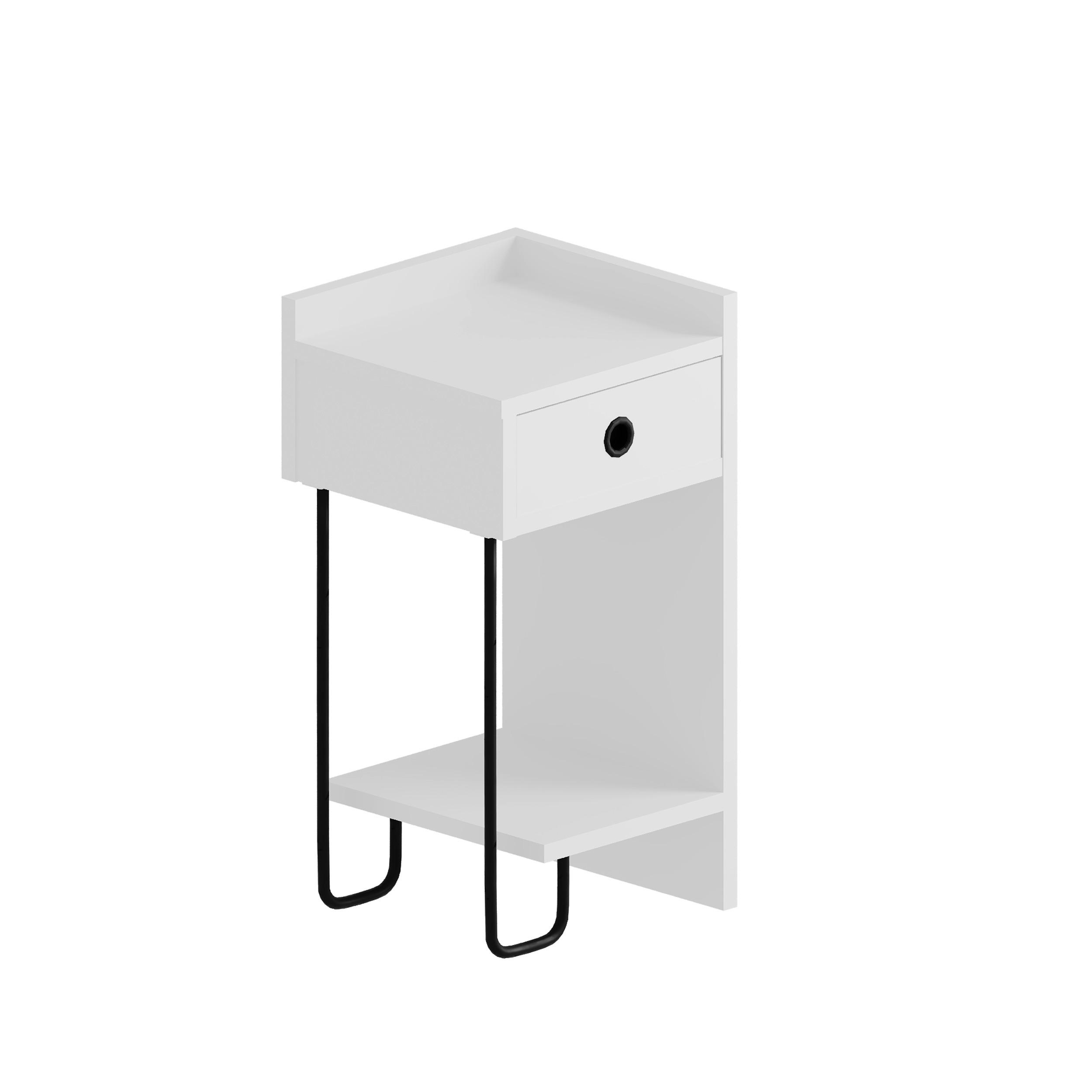 KINDERNACHTSCHRANK  - Weiß, Design, Holzwerkstoff/Metall (32/30/61cm) - Livetastic