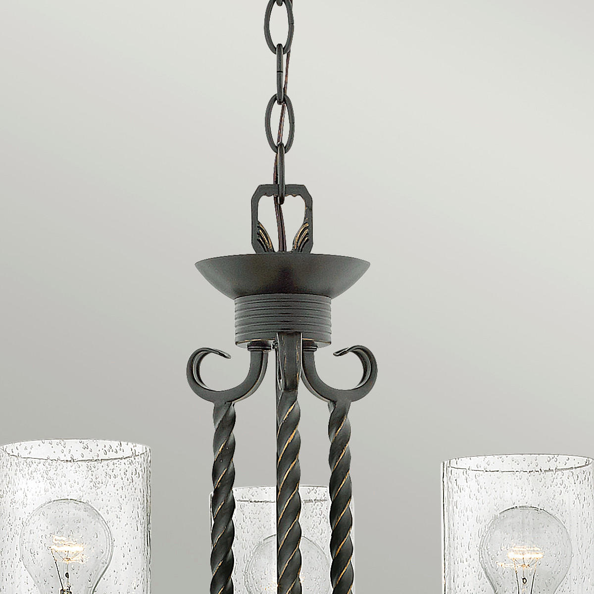 KRONLEUCHTER 42.2/56.5 cm    - Schwarz, Basics, Glas/Metall (42.2/56.5cm) - Elstead Lighting