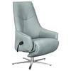 RELAXSESSEL in Leder Hellblau  - Edelstahlfarben/Hellblau, Design, Leder/Metall (70/120/88cm) - Himolla