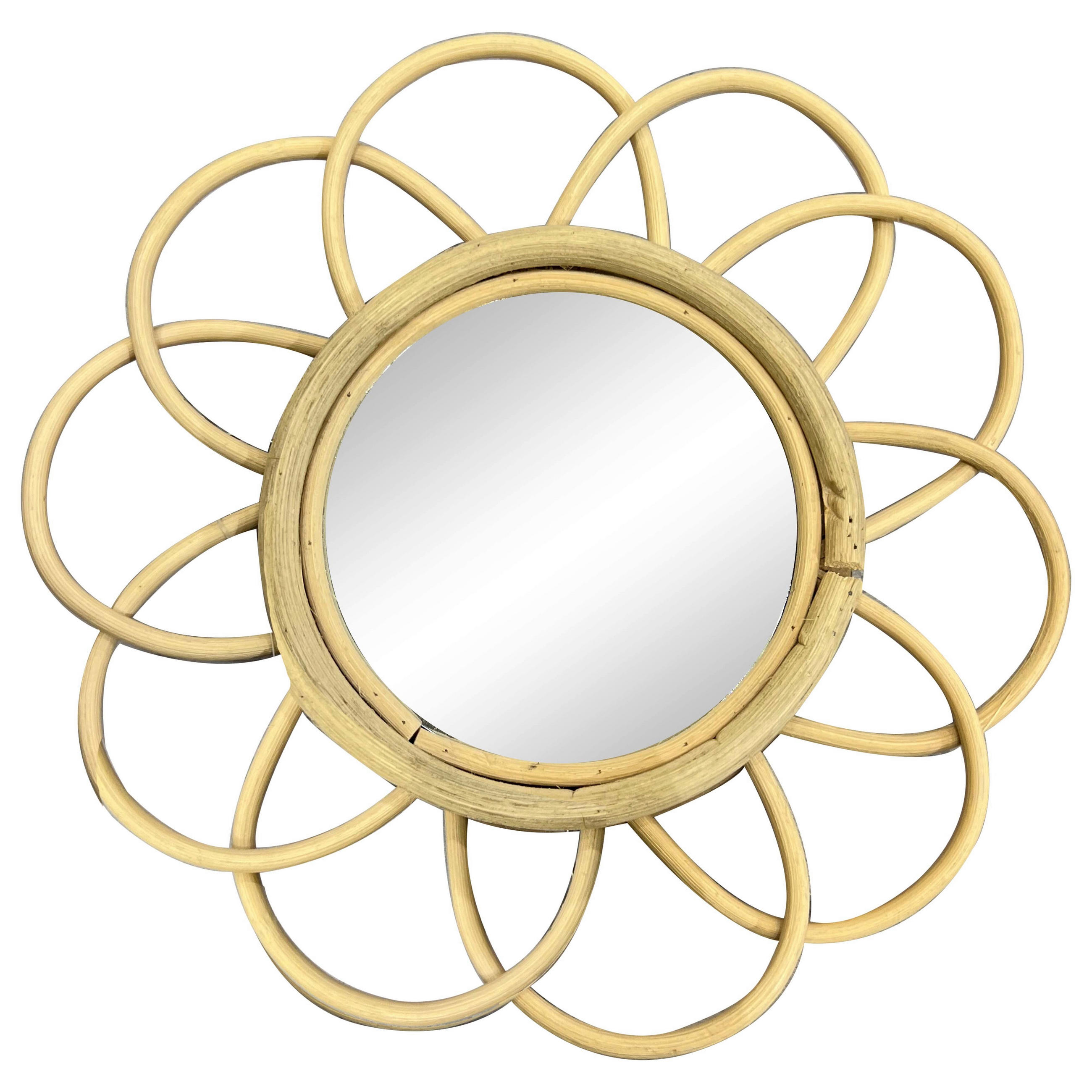 WANDSPIEGEL Rattan Naturfarben  - Klar/Naturfarben, LIFESTYLE, Glas/Naturmaterialien (21/21/2cm) - Ambia Home