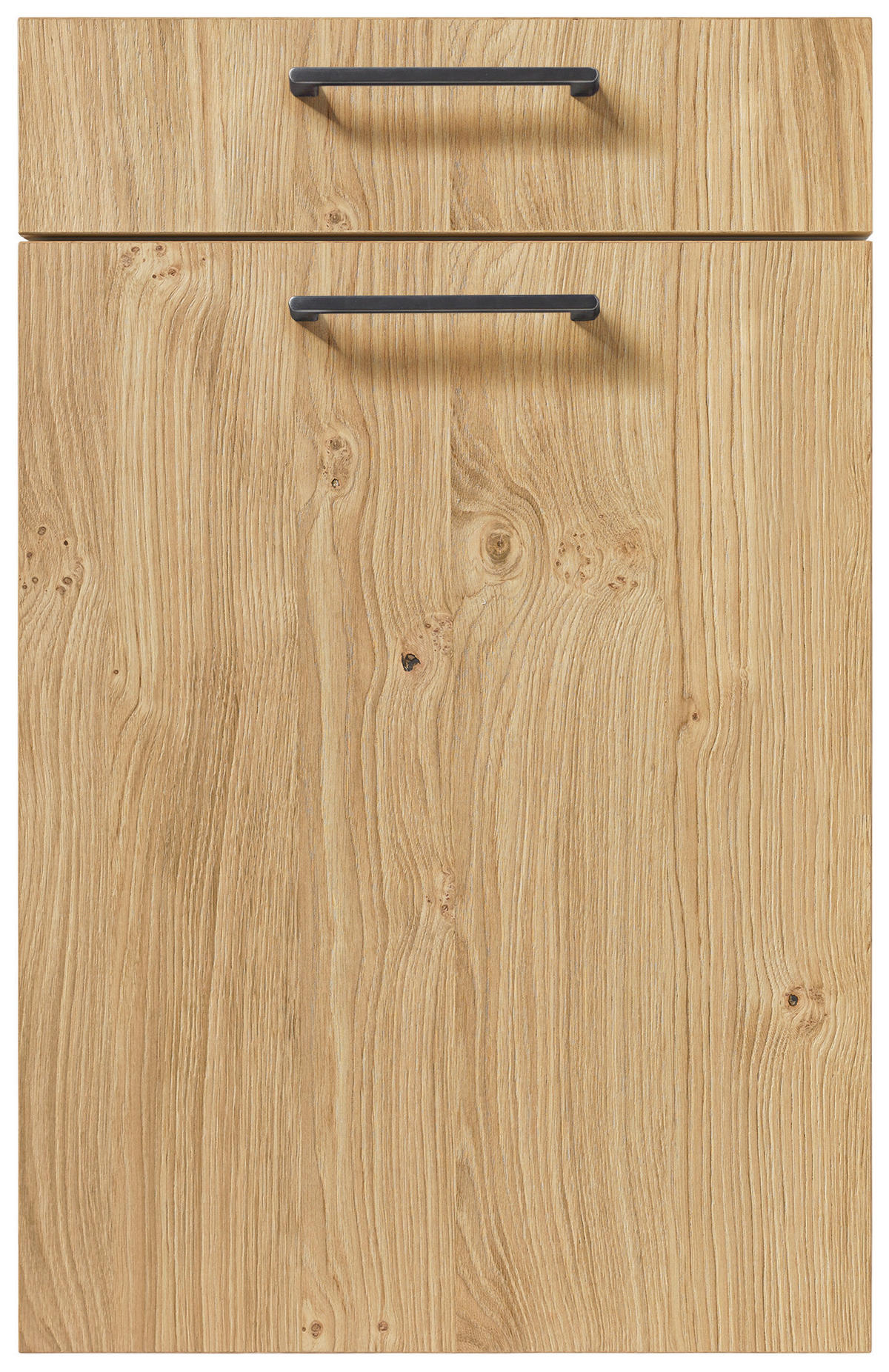 EINBAUKÜCHE RICARDA  - Eichefarben/Schwarz, Design, Holz/Holzwerkstoff - Novel