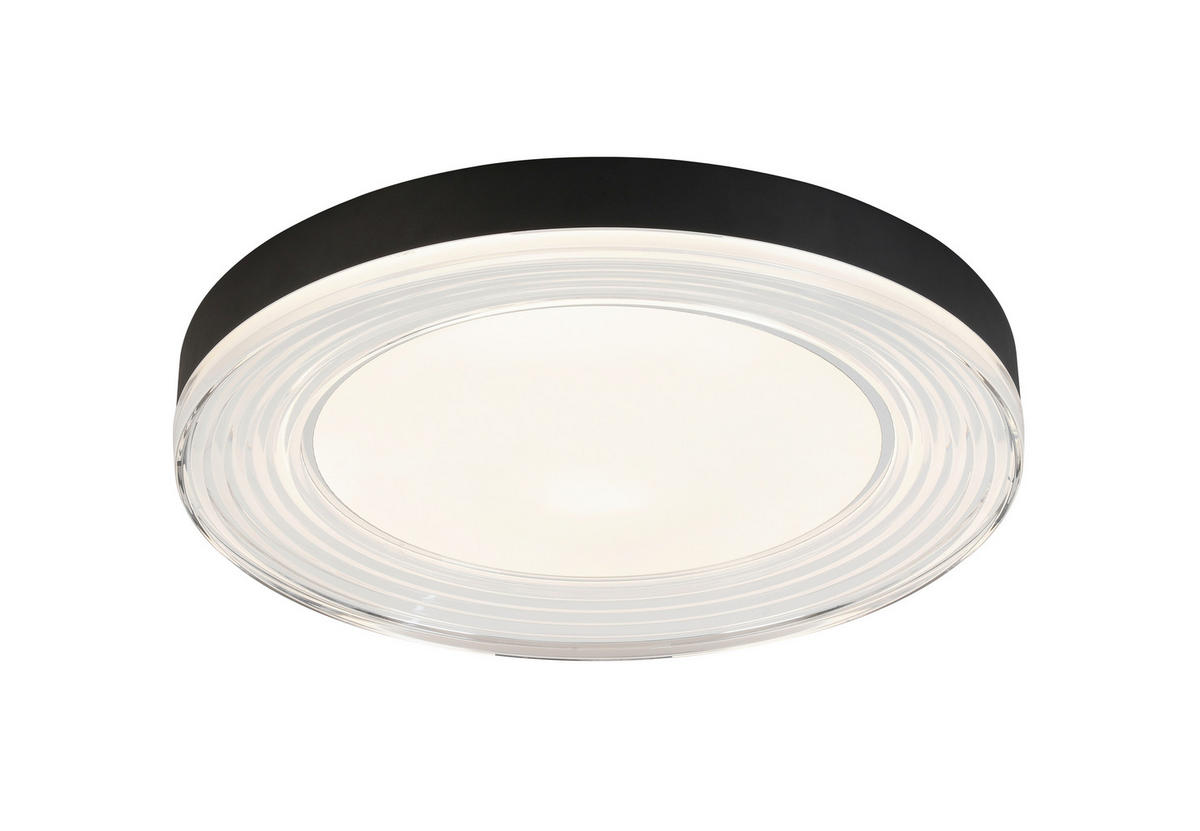 PLAFONIERĂ CU LED - alb/culoare crom, Basics, plastic/metal (48/6,5cm) - Novel