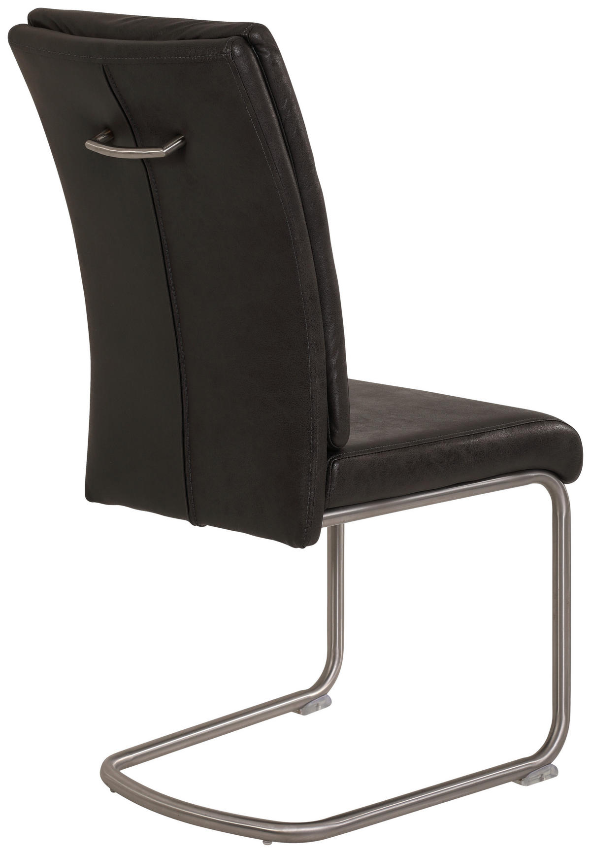 SCHWINGSTUHL-SET 4 Stück  in Edelstahl Mikrofaser  - Edelstahlfarben/Anthrazit, MODERN, Textil/Metall (45/102/65cm) - MID.YOU