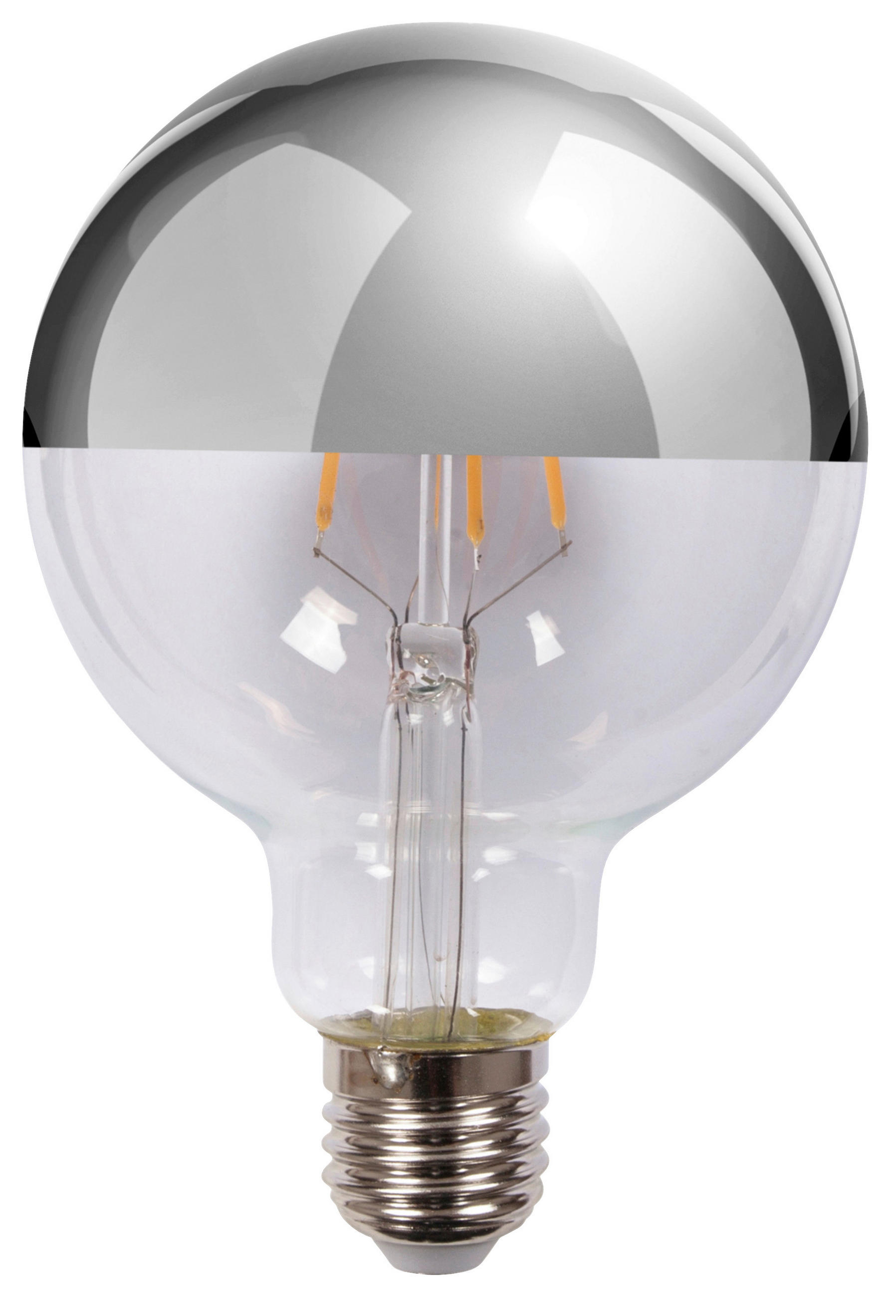 LED-LEUCHTMITTEL   E27  - Klar/Silberfarben, Basics, Glas (9.5/9.5/13.5cm) - Kayoom