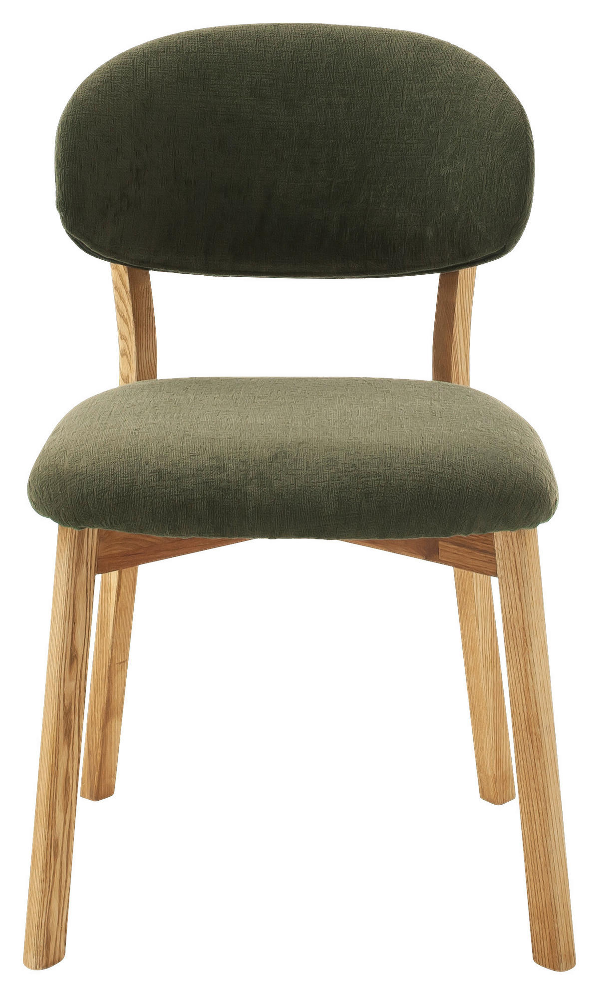 STUHL in Holz, Textil Olivgrün, Wildeiche  - Wildeiche/Olivgrün, KONVENTIONELL, Holz/Textil (50/82/57cm) - Venda