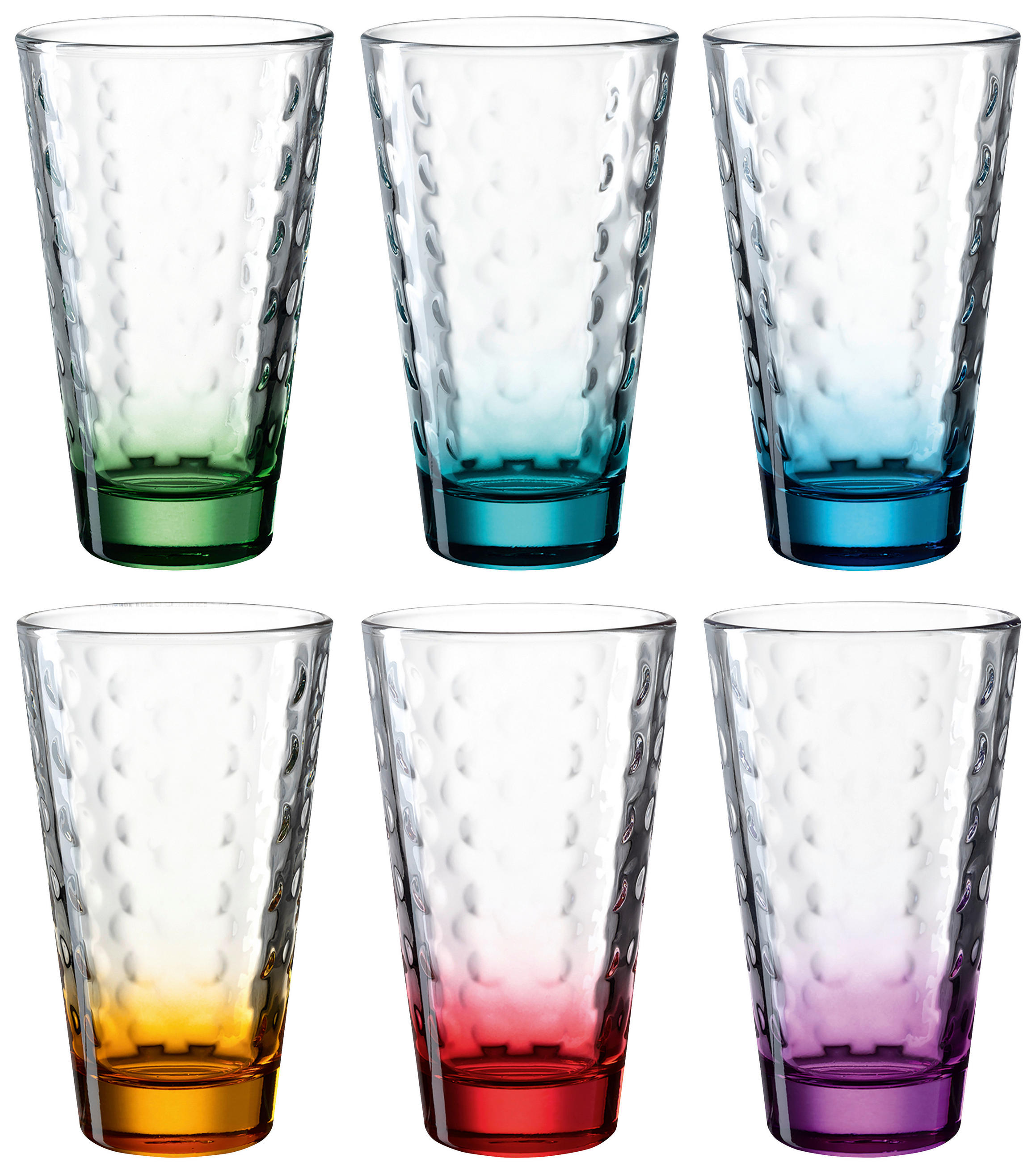 SET KOZARCEV Optic  - turkizna/vijolična, Konvencionalno, steklo - Leonardo