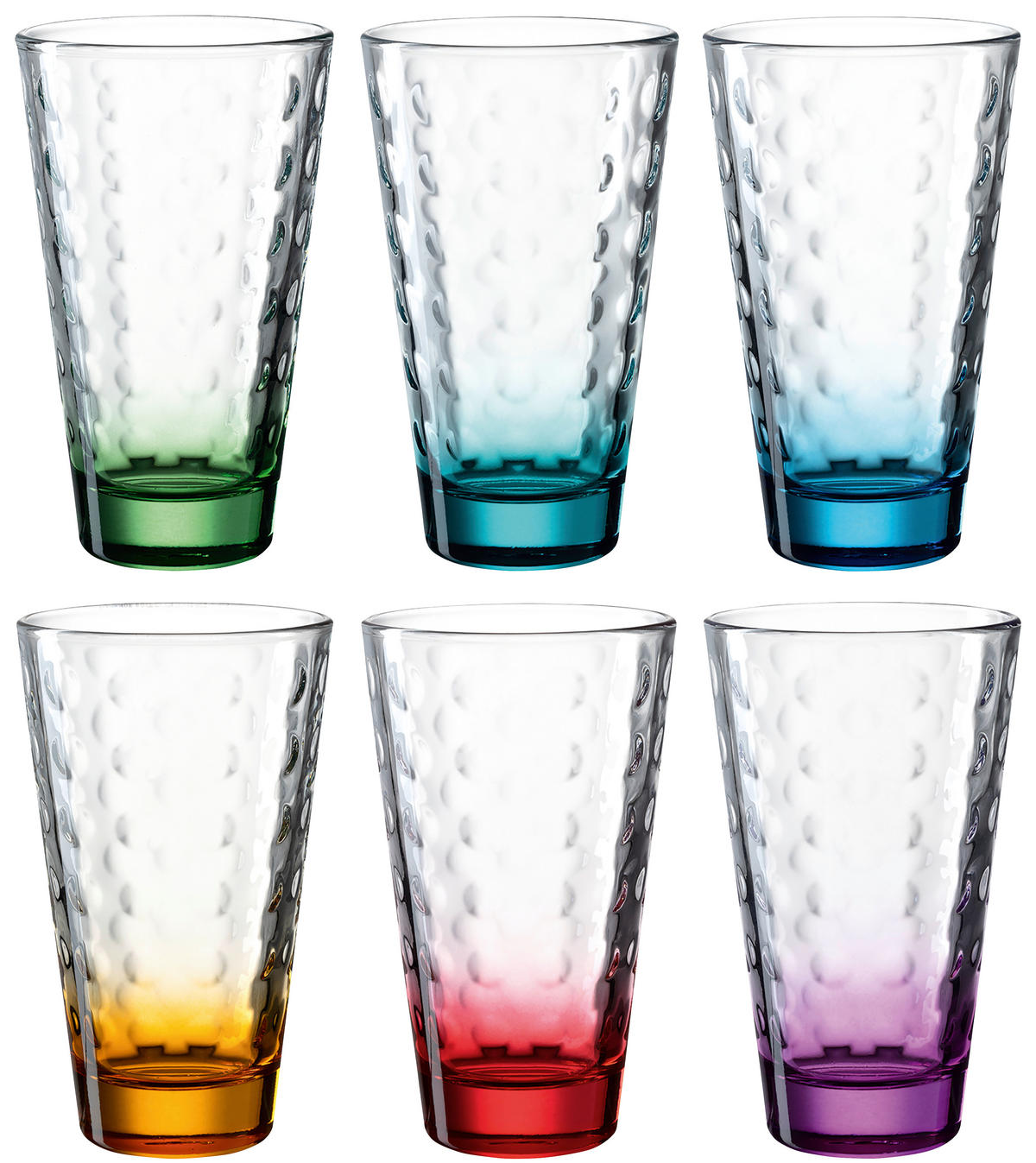 GLÄSERSET Optic 6-teilig  - Türkis/Blau, KONVENTIONELL, Glas - Leonardo