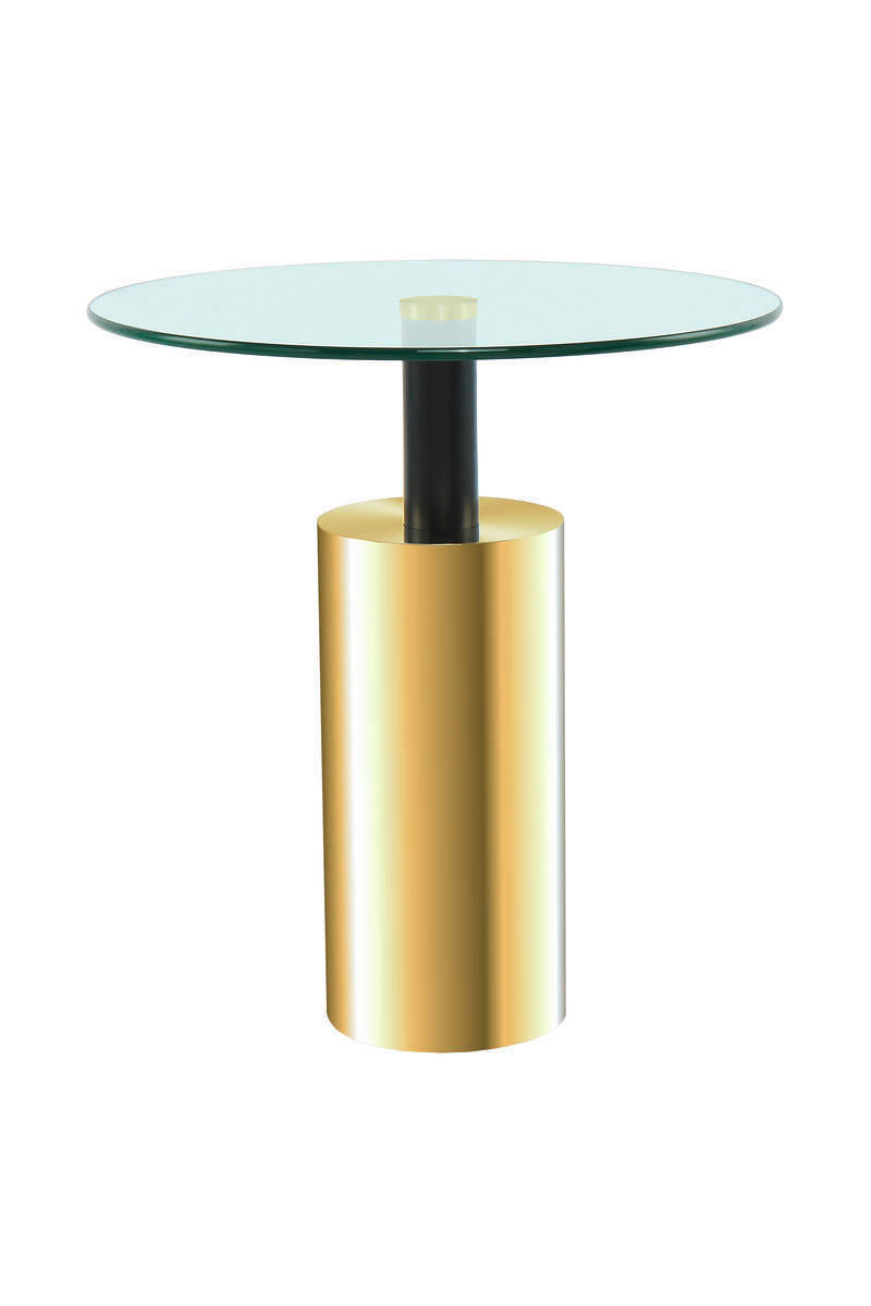 BEISTELLTISCH Klar, Goldfarben  - Klar/Goldfarben, Basics, Glas/Metall (46/50/46cm) - Kayoom