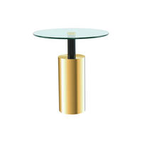 BEISTELLTISCH Klar, Goldfarben  - Klar/Goldfarben, Basics, Glas/Metall (46/50/46cm) - Kayoom