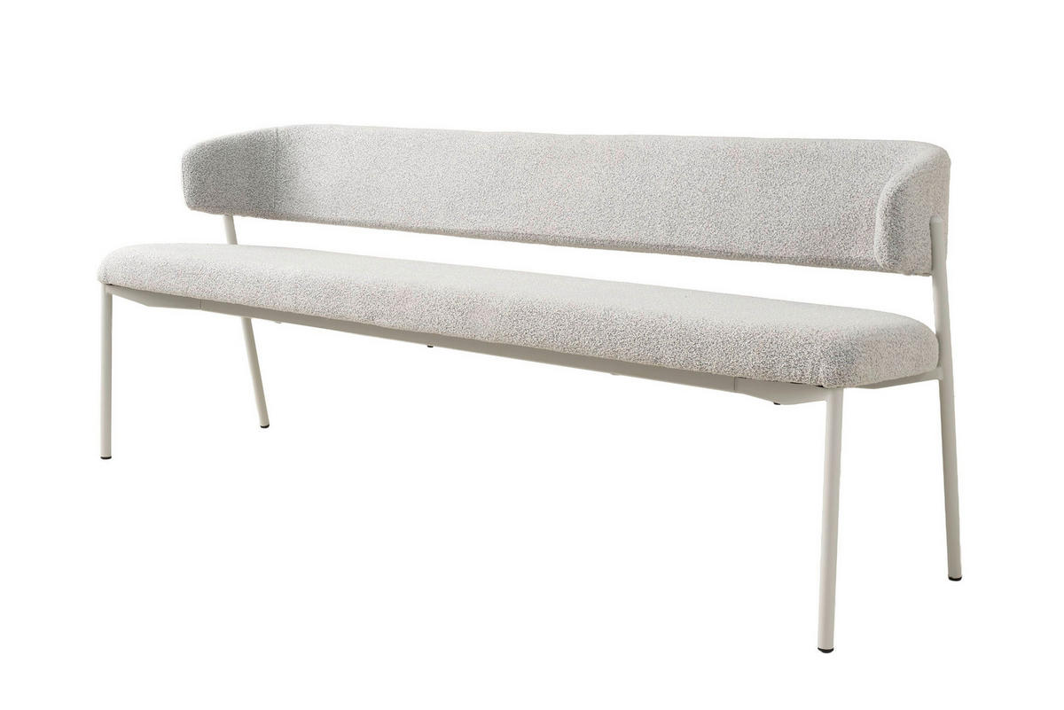 SITZBANK in Metall, Textil Greige  - Greige/Seidengrau, MODERN, Textil/Metall (203/80/56cm) - Schöner Wohnen