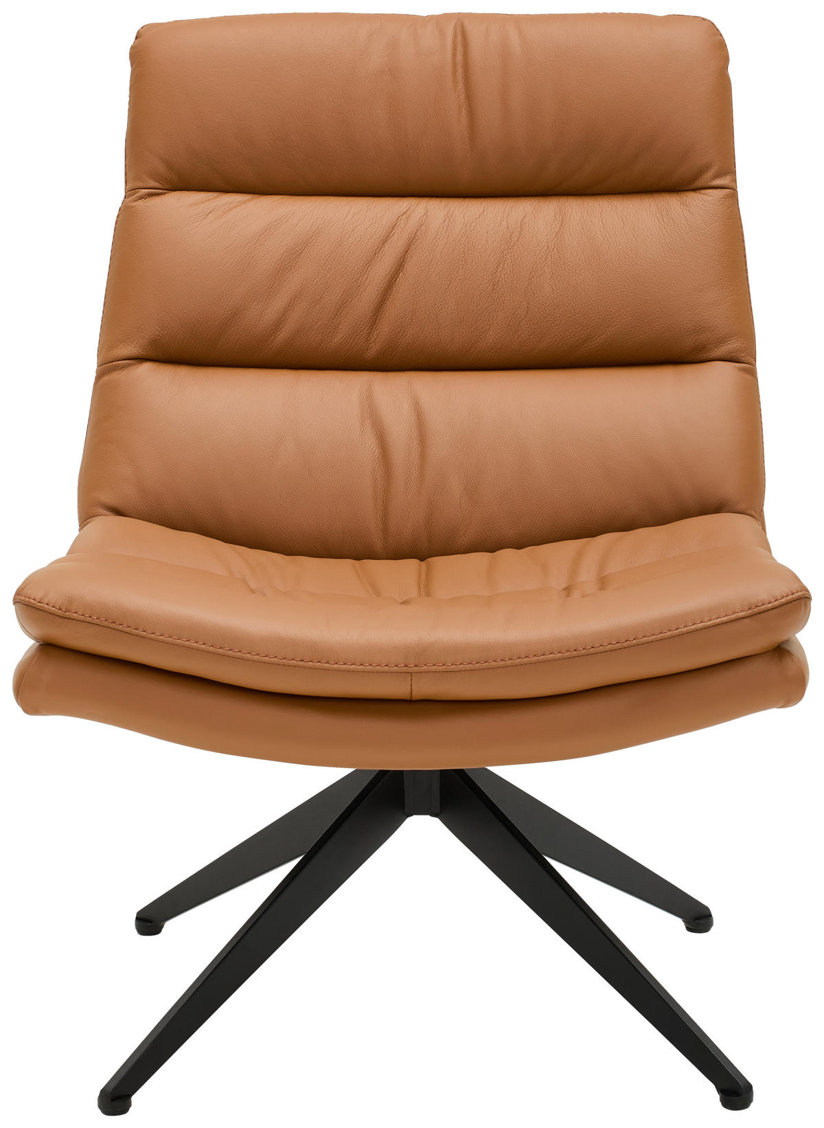 DIZAJNOVÉ KRESLO, kov, koža, koňaková - čierna/koňaková, Design, kov/koža (77/64,5/64,5cm) - Dieter Knoll