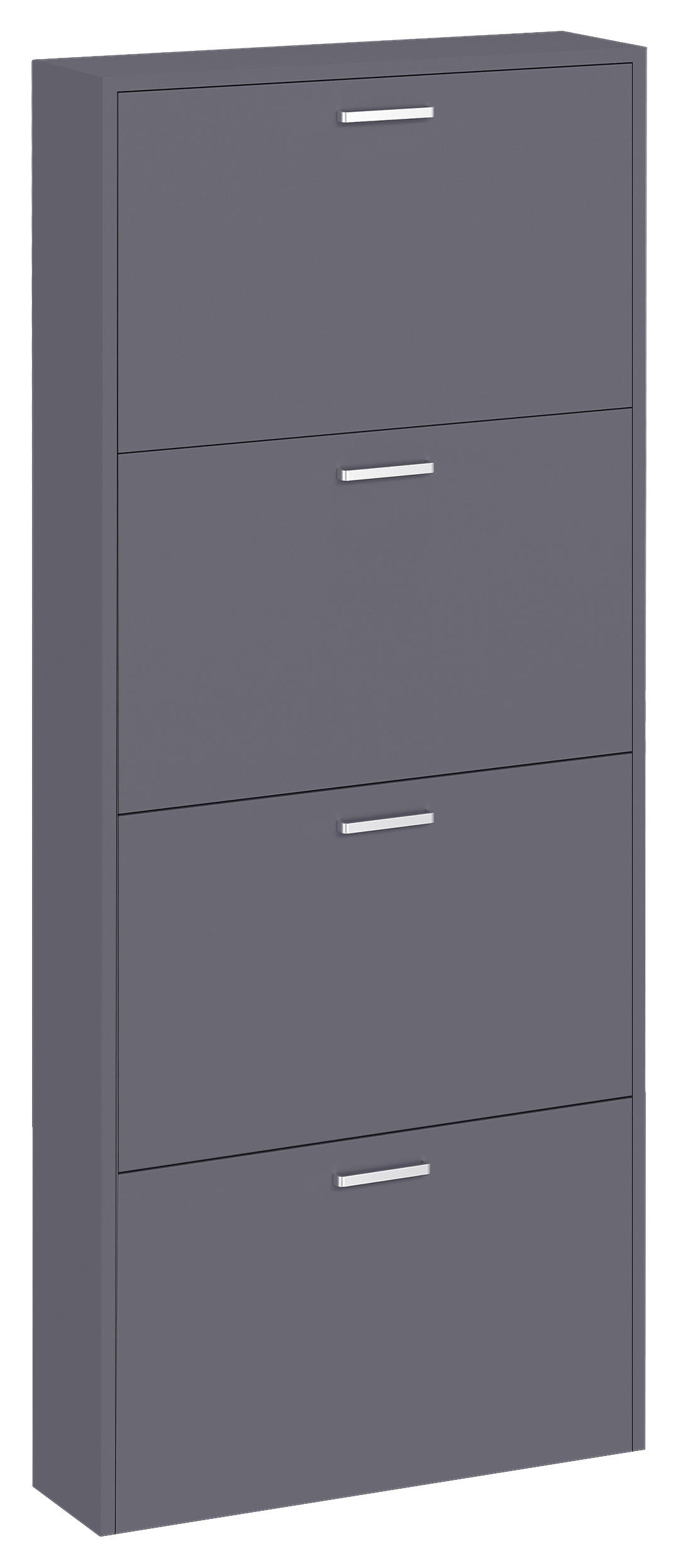 SCHUHSCHRANK Anthrazit  - Anthrazit/Silberfarben, Design, Holzwerkstoff/Kunststoff (59/144/17cm) - MID.YOU