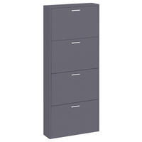 SCHUHSCHRANK Anthrazit  - Anthrazit/Silberfarben, Design, Holzwerkstoff/Kunststoff (59/144/17cm) - MID.YOU