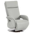 RELAXSESSEL in Leder Silberfarben  - Edelstahlfarben/Silberfarben, Design, Leder/Metall (70/108/80cm) - Cantus