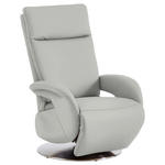 RELAXSESSEL in Leder Silberfarben  - Edelstahlfarben/Silberfarben, Design, Leder/Metall (70/108/80cm) - Cantus