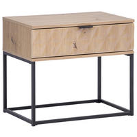 NACHTSCHRANK 59,5/52/38,5 cm  - Eichefarben/Schwarz, KONVENTIONELL, Holzwerkstoff/Metall (59,5/52/38,5cm) - Boxxx