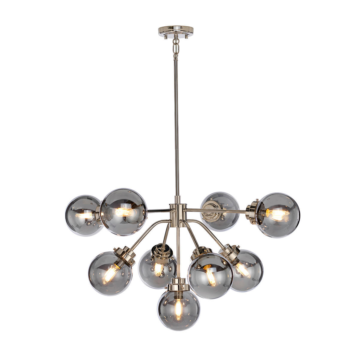 TAKKRONA Kula 88/58.1 cm  - nickelfärgad, Design, metall/glas (88/58.1cm) - Elstead Lighting