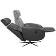 RELAXSESSEL Itala Echtleder Relaxfunktion, Kopfteilverstellung, Rücken echt    - Schwarz, Design, Leder (71/110/80cm) - Novel
