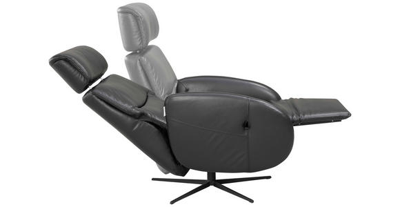RELAXSESSEL Itala Echtleder Relaxfunktion, Kopfteilverstellung, Rücken echt    - Schwarz, Design, Leder (71/110/80cm) - Novel