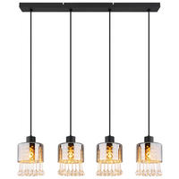HÄNGELEUCHTE 82,5/15/120 cm    - Klar/Schwarz, Konventionell, Glas/Kunststoff (82,5/15/120cm) - Globo