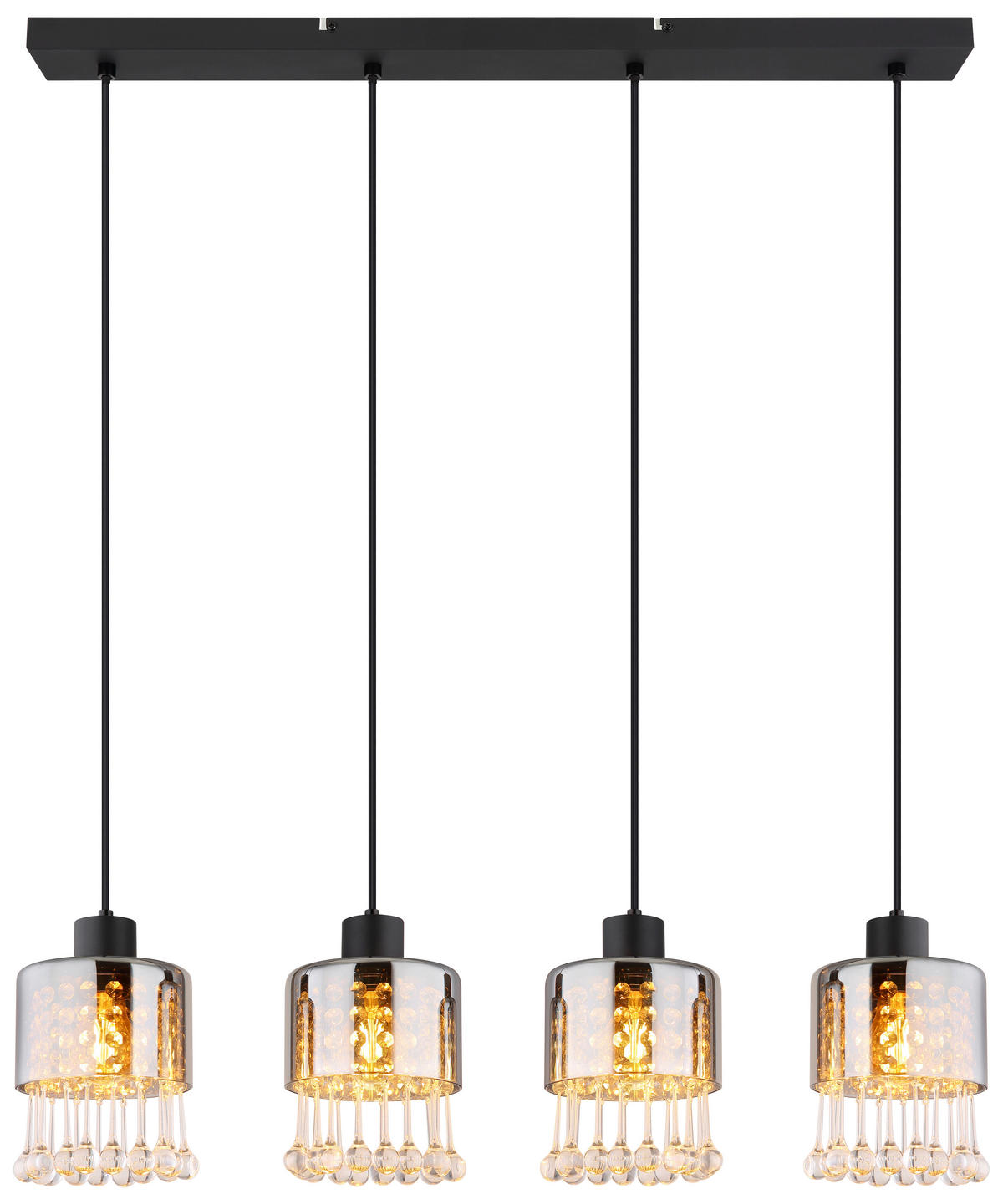 HÄNGELEUCHTE 82,5/15/120 cm    - Klar/Schwarz, Konventionell, Glas/Kunststoff (82,5/15/120cm) - Globo