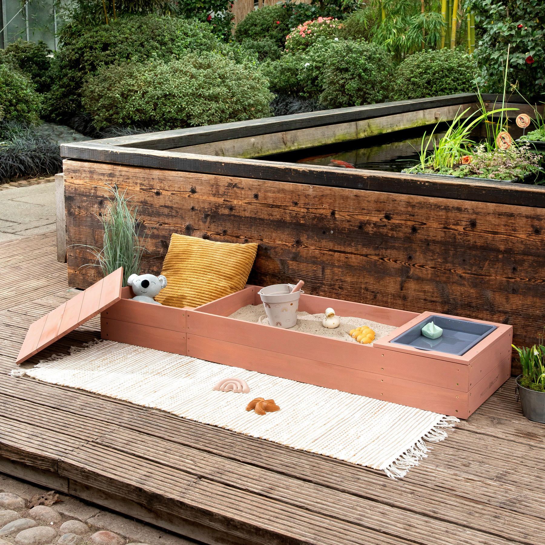 SANDKASTEN SPACE SAVER 150/45/20 cm  - Basics, Holz (150/45/20cm) - MUDDY BUDDY