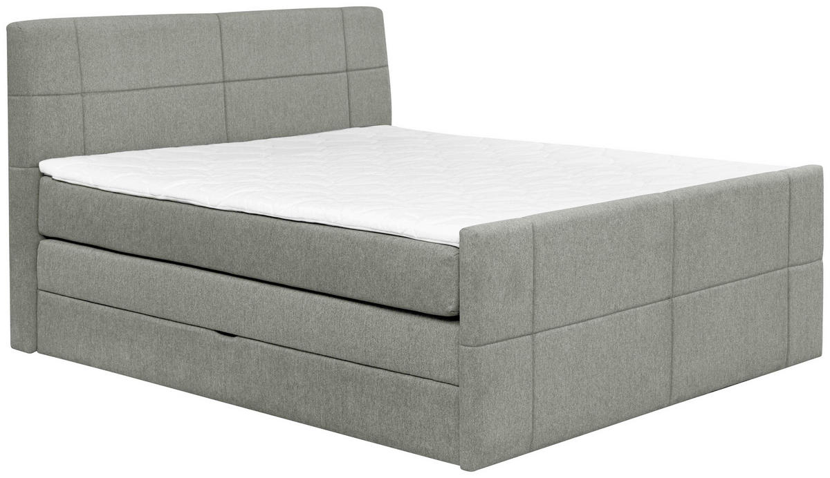 BOXSPRINGBETT 160/200 cm  in Grau  - Grau, KONVENTIONELL, Textil (160/200cm) - Carryhome