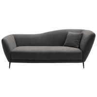 RÉCAMIERE Anthrazit Chenille Zierkissen, Rücken echt  - Anthrazit/Schwarz, KONVENTIONELL, Textil/Metall (224/70/97cm) - Hom`in