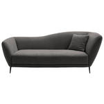 RÉCAMIERE Anthrazit Chenille Zierkissen, Rücken echt  - Anthrazit/Schwarz, KONVENTIONELL, Textil/Metall (224/70/97cm) - Hom`in