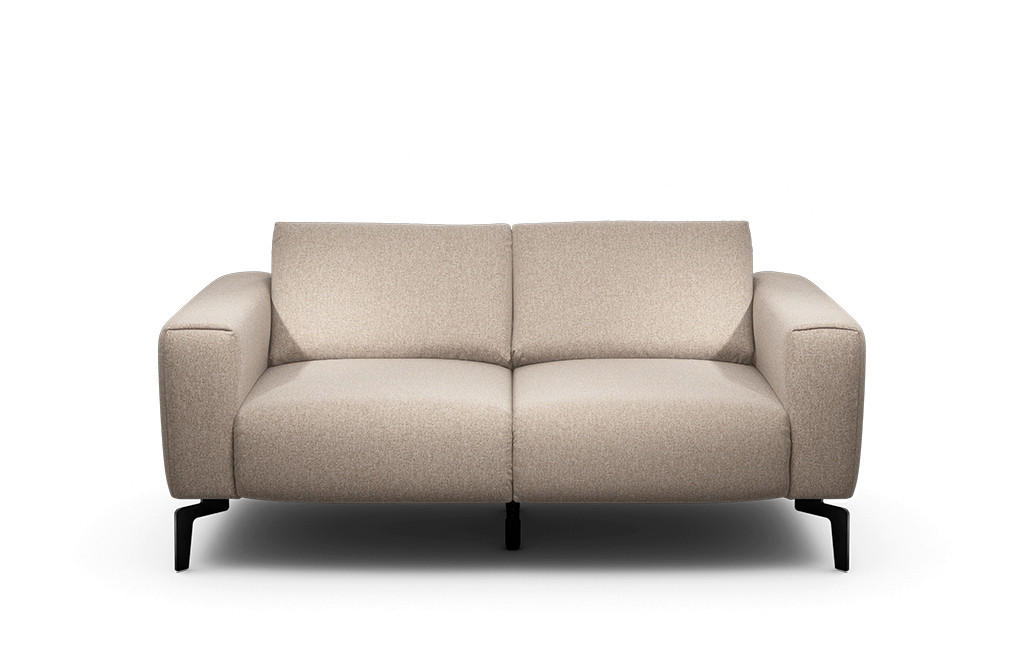 2-SITZER-SOFA Chenille Sandfarben  - Sandfarben/Schwarz, Design, Textil/Metall (180/86/86-94cm) - SENSOO