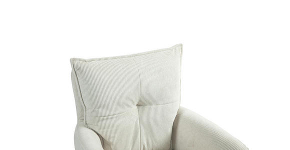 ARMLEHNSTUHL in Eisen Cord - Creme/Schwarz, Design, Textil/Metall (60/95/67cm) - Novel