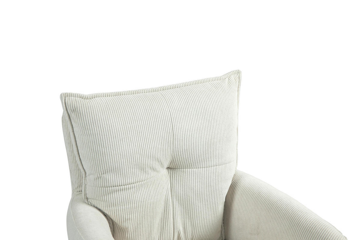 ARMLEHNSTUHL  in Eisen Cord  - Creme/Schwarz, Design, Textil/Metall (60/95/67cm) - Novel