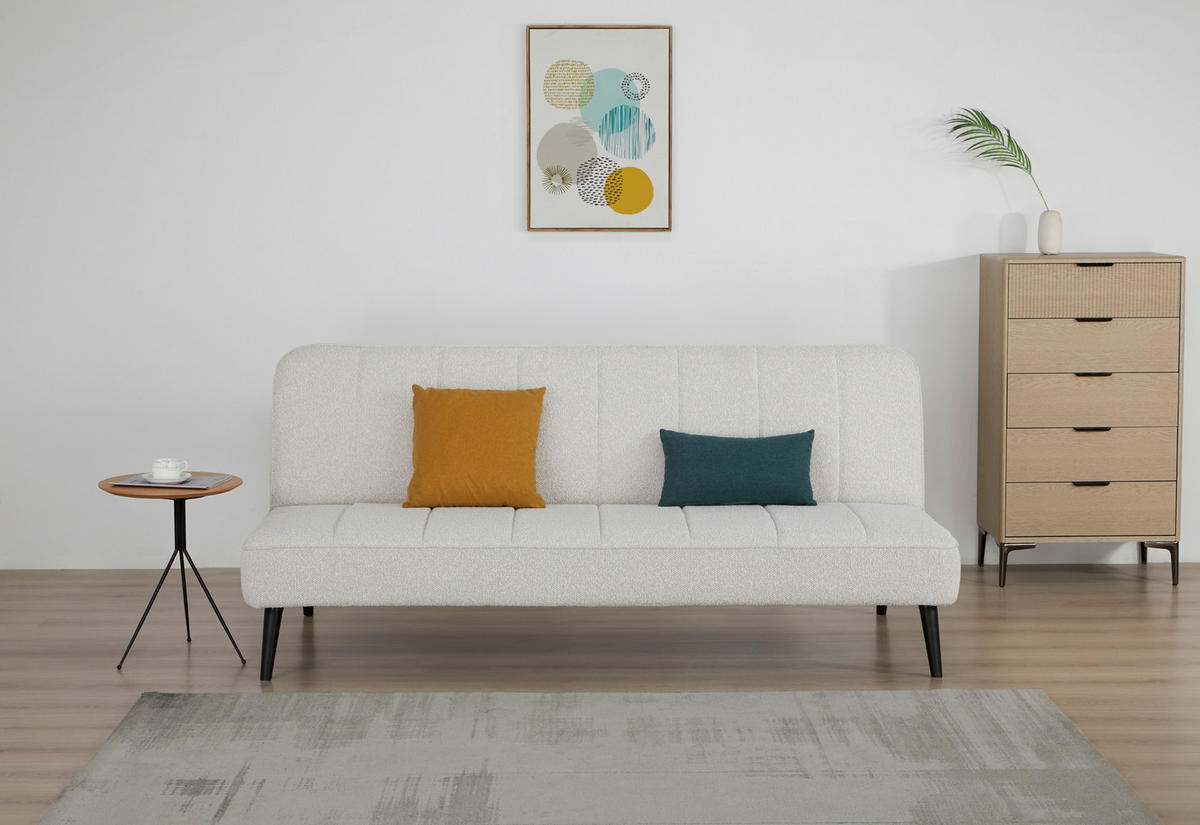 SCHLAFSOFA Holz, Textil Beige  - Beige/Schwarz, Design, Holz/Textil (192/82/90cm) - Livetastic