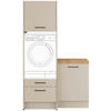 WASCHMASCHINENSCHRANK 123/206,2/58 cm  in Hellgrau  - Hellgrau/Schwarz, Basics, Holzwerkstoff/Metall (123/206,2/58cm) - Impuls