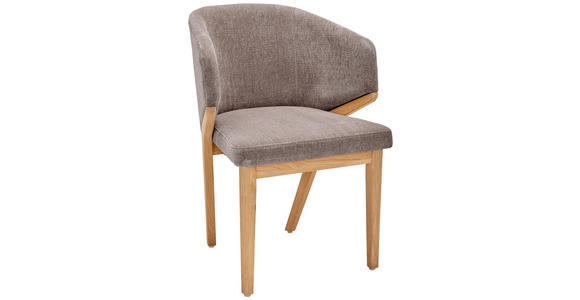 ARMLEHNSTUHL   Chenille  - Eiche Bianco/Braun, KONVENTIONELL, Holz/Textil (60/82/60cm) - Linea Natura