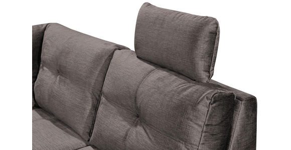 WOHNLANDSCHAFT in Mikrovelours Graubraun - Graubraun/Schwarz, KONVENTIONELL, Kunststoff/Textil (127/334/217cm) - Carryhome