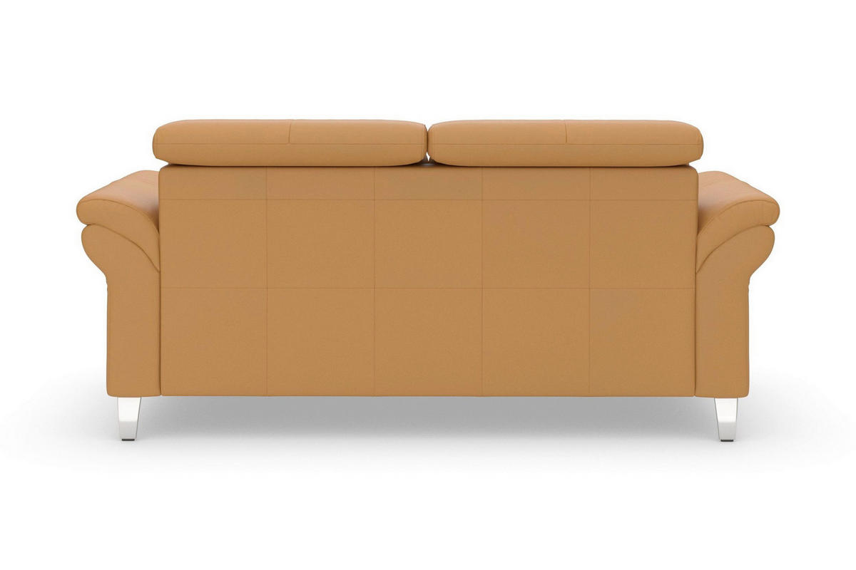 3-SITZER-SOFA ARNGAST E Echtleder Currygelb  - Chromfarben/Currygelb, Basics, Leder/Metall (186/84/93cm) - Sit & More