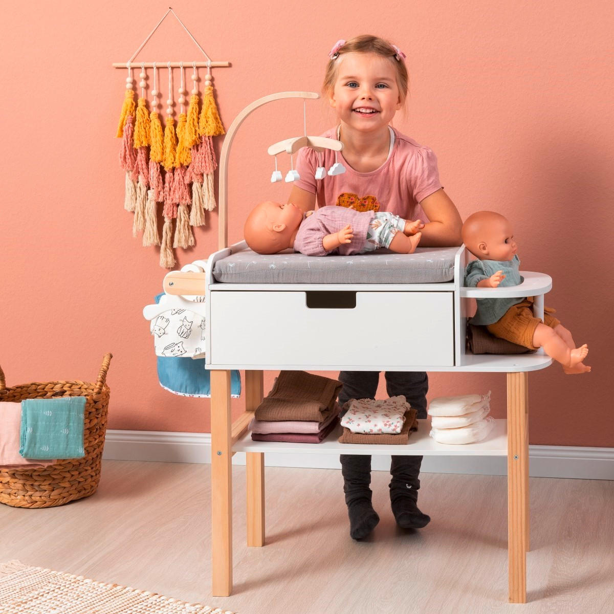 PUPPENWICKELKOMMODE VIOLA - Weiß/Naturfarben, Basics, Holz/Holzwerkstoff (71/30/90cm) - MUSTERKIND