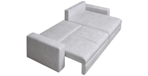 ECKSOFA in Chenille Hellgrau  - Hellgrau/Schwarz, KONVENTIONELL, Kunststoff/Textil (292/150cm) - Hom`in