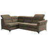 Ecksofa inkl. Funktionen Braun Webstoff  - Schwarz/Braun, KONVENTIONELL, Textil/Metall (177/272cm) - Stylife